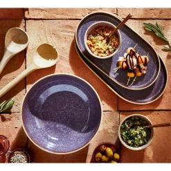 PORTMEIRION Minerals Stoneware 24.5cm Medium Serving Bowl - Amethyst