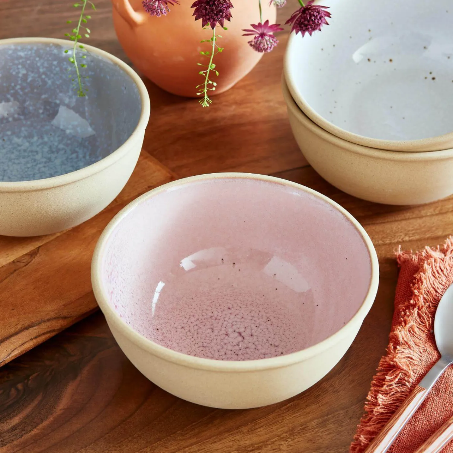 PORTMEIRION Minerals Stoneware 15.2cm Medium Bowl - Rose Quartz