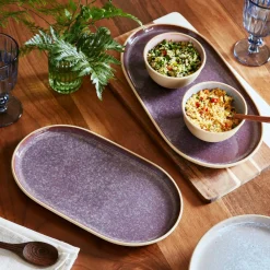 PORTMEIRION Minerals Stoneware 30.4cm Medium Oval Platter - Amethyst