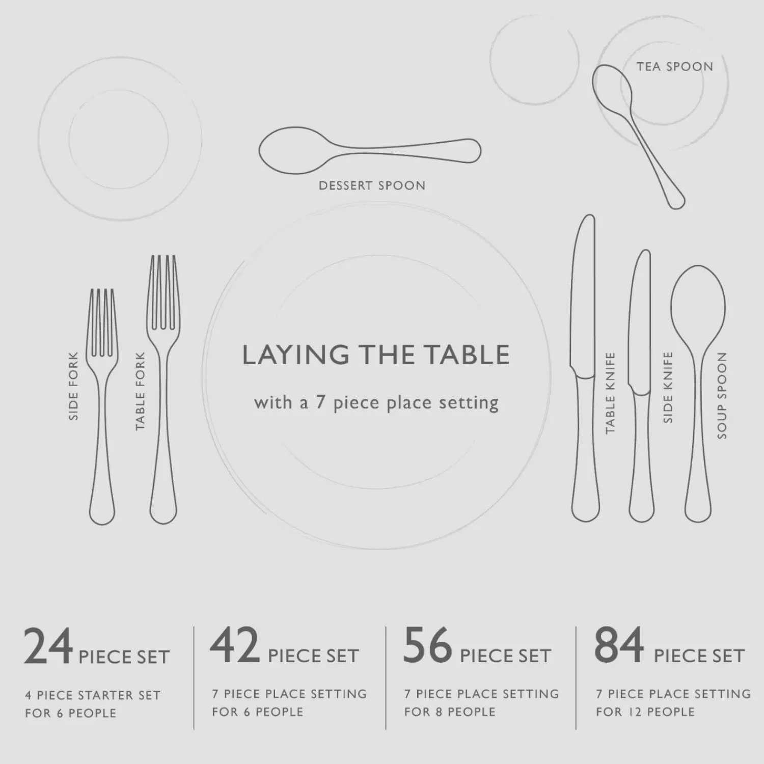 Robert Welch Honeybourne Bright Stainless Steel Cutlery Set - 42 Piece