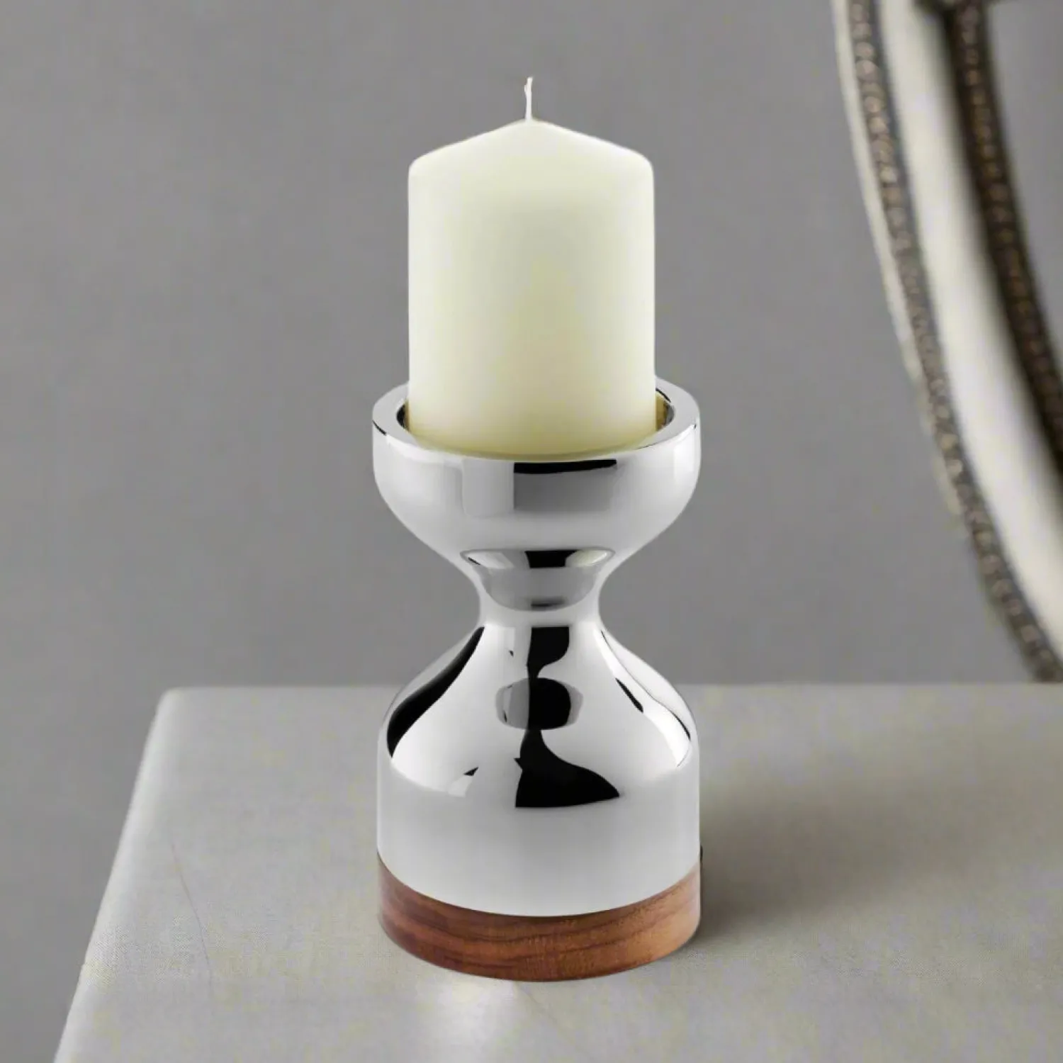 Robert Welch Limbrey Mirror Polished 18|10 Stainless Steel Candlestick - Medium