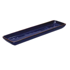 Rose u0026 Tulipani Rose & Tulipani Concerto Cobalto Indigo Blue Rectangular Tray - 32cm x 8cm
