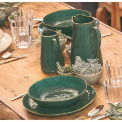 Rose u0026 Tulipani Rose & Tulipani Concerto Verde Bosco Forest Green Salad Bowl - 26cm