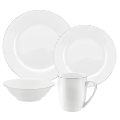 ROYAL WORCESTER Serendipity Platinum White Dinner Set - 16 Piece