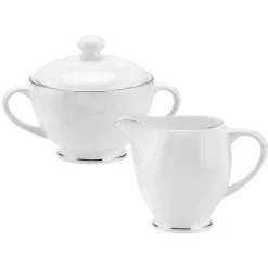 ROYAL WORCESTER Serendipity Platinum Sugar & Creamer set - White