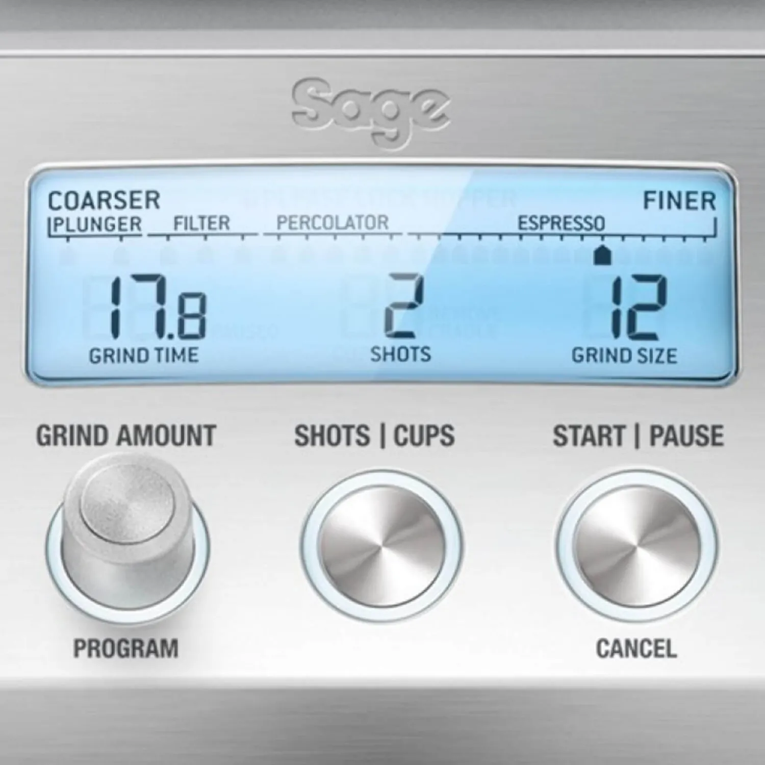 Sage Appliances BCG820BSS Smart Grinder Pro Coffee Grinder - Stainless Steel