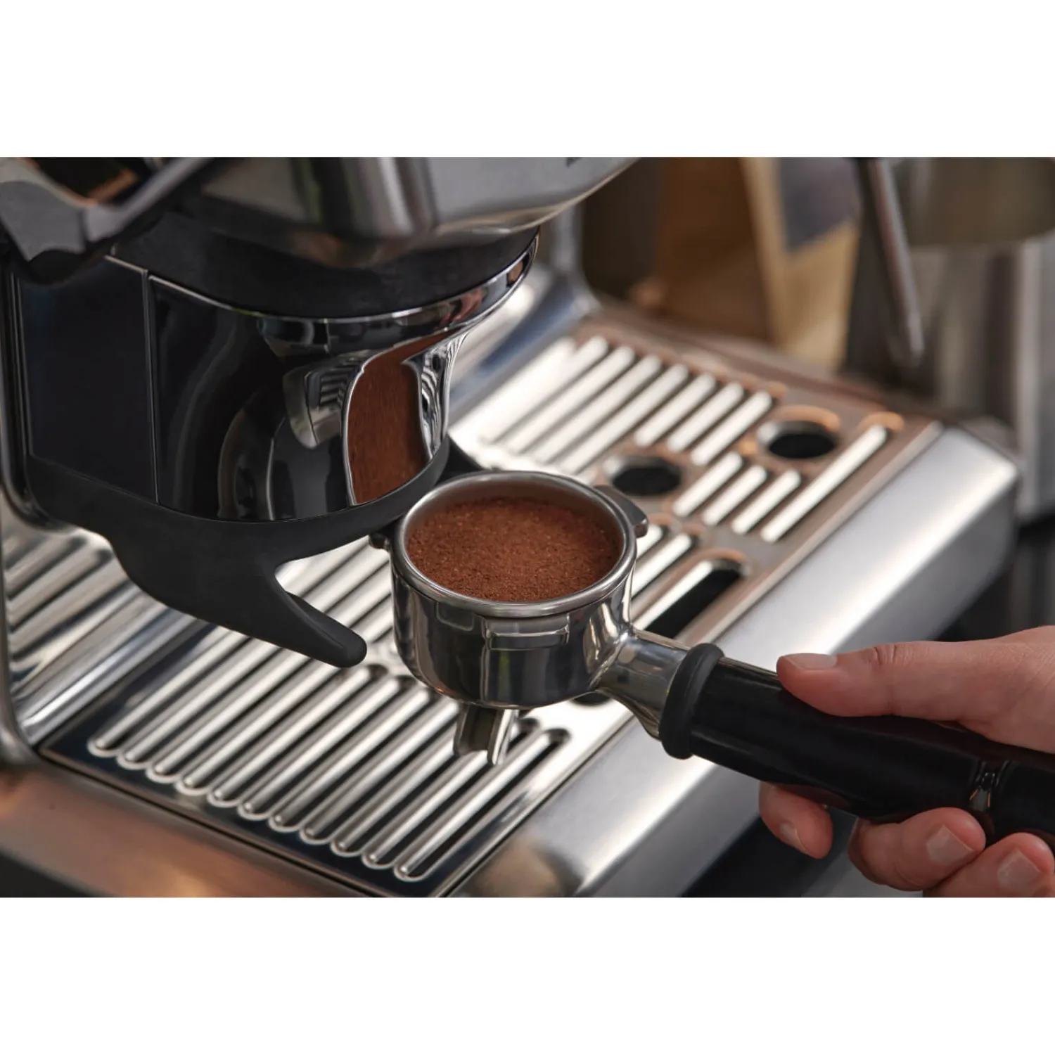Sage Appliances SES876BSS Barista Express Impress Bean-to-Cup Espresso Coffee Machine - Silver