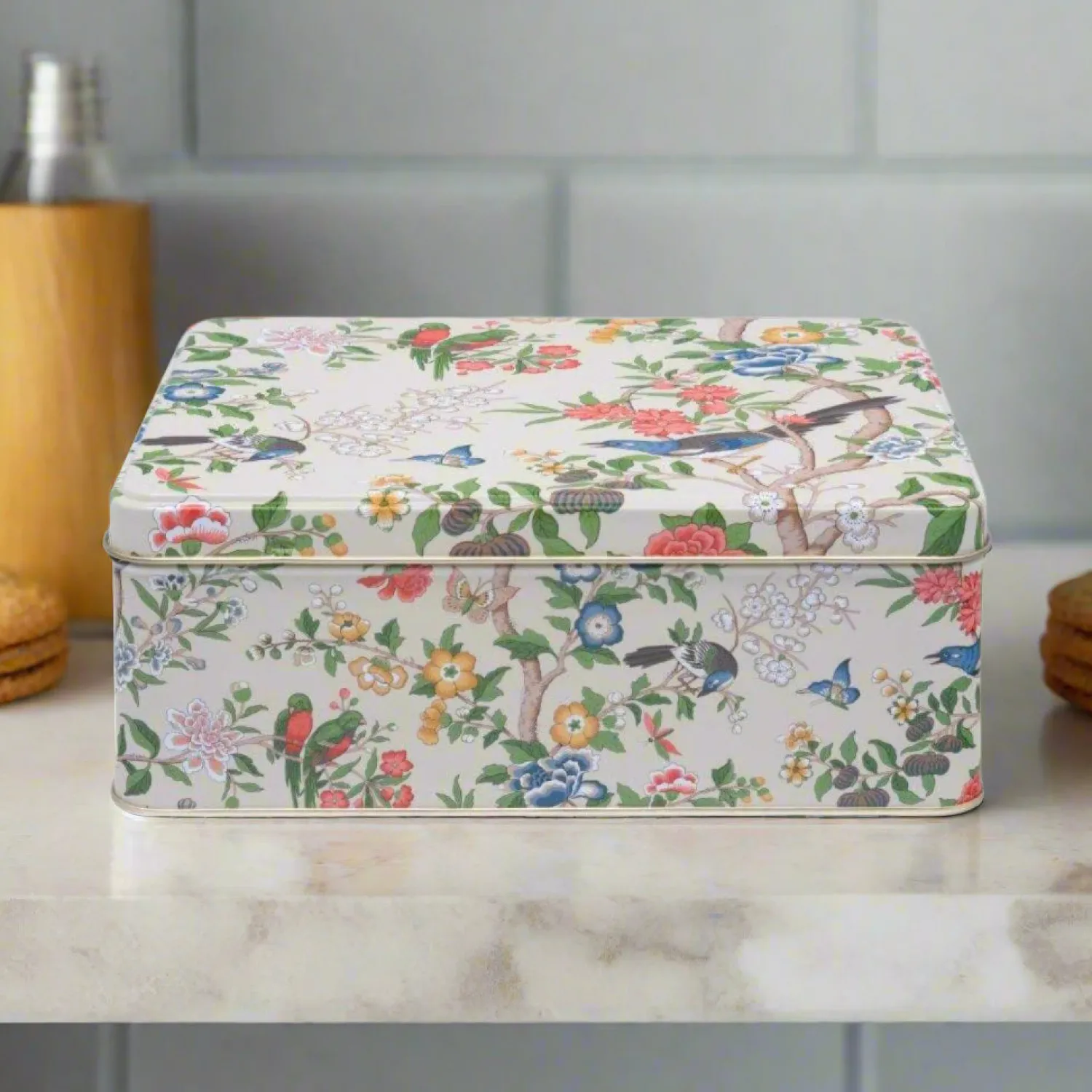 Sanderson Deep Rectangular Tin - Chinolserie