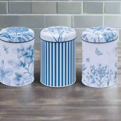 Sanderson Set Of 3 Caddies - Etchings & Roses
