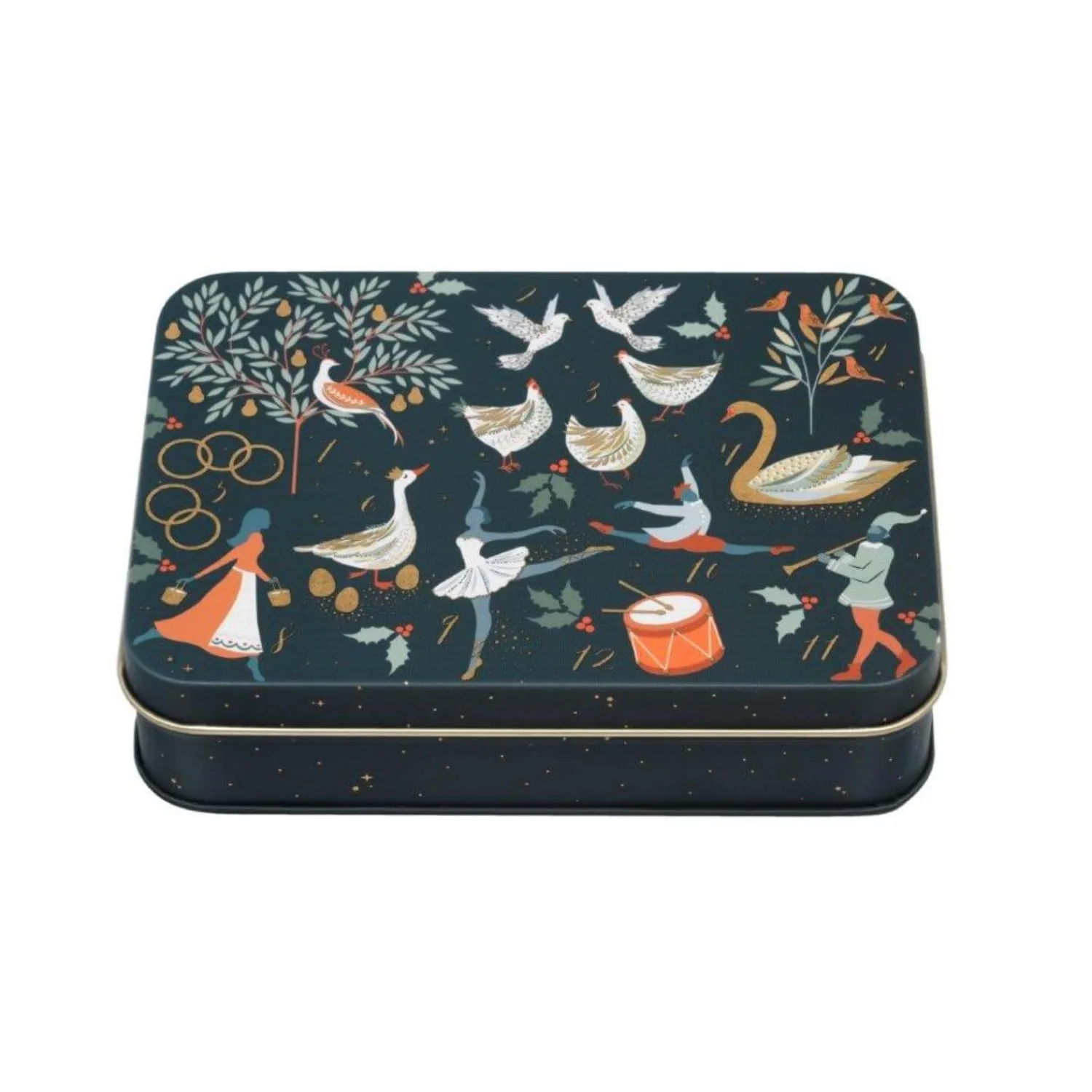 Sara Miller Christmas Small Rectangular Tin - 12 Days of Christmas