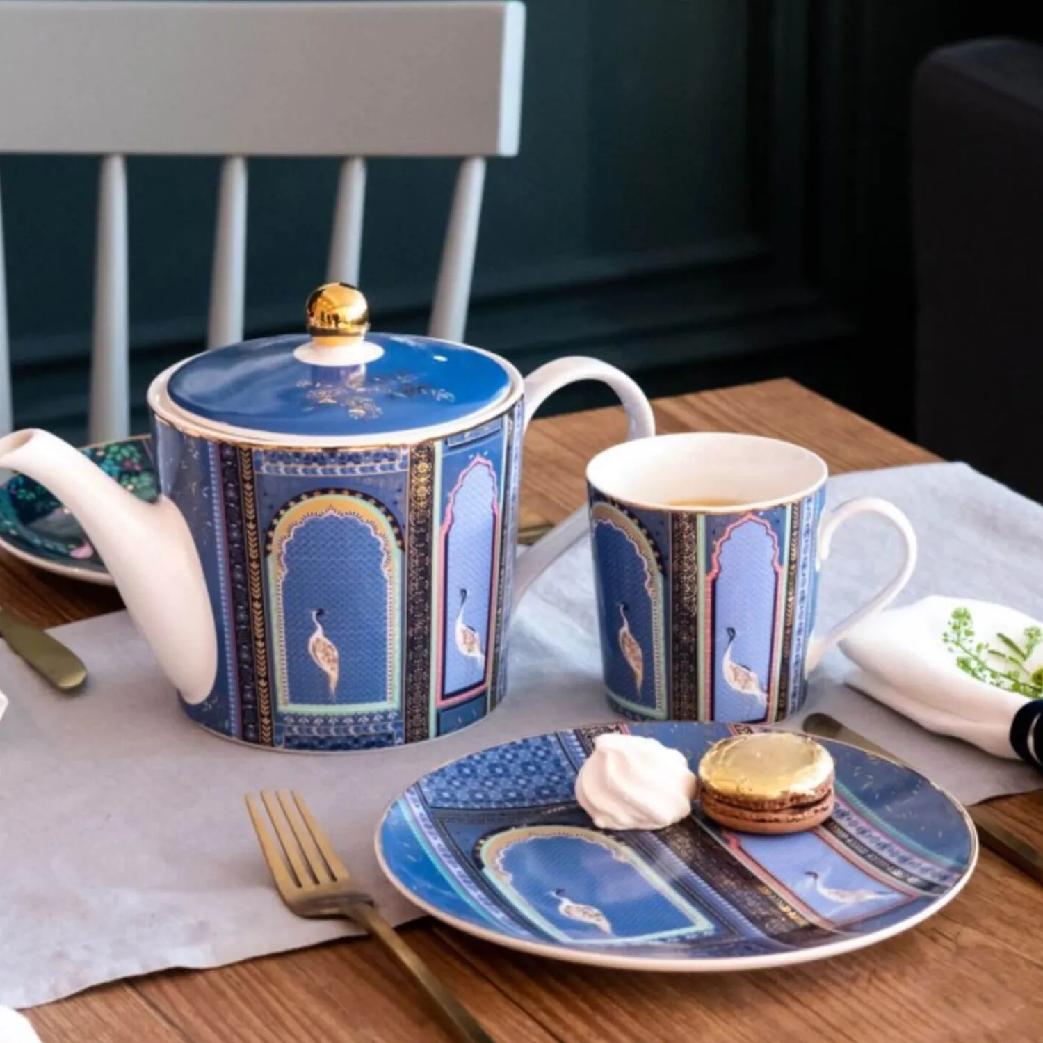 Sara Miller London India Set Of 4 Cake Plates - Assorted
