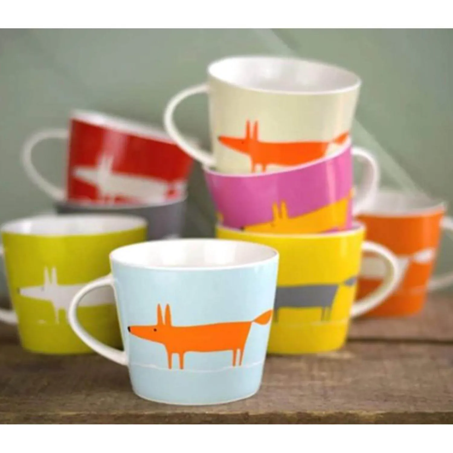 SCION Living Mr Fox 350ml Porcelain Mug - Teal