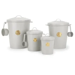 Scruffs 2 Litre Steel Pet Food Storage Cantina with Lid - Light Grey