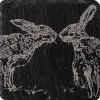 Selbrae House Slate Coaster - Kissing Hares