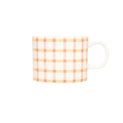 Siip Gingham Short China 300ml Mug - Pink