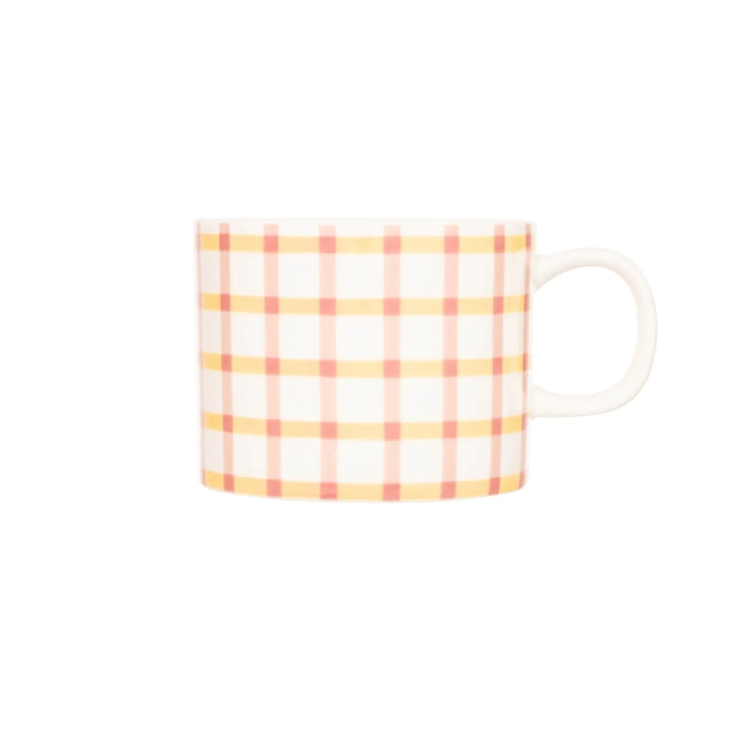 Siip Gingham Short China 300ml Mug - Pink