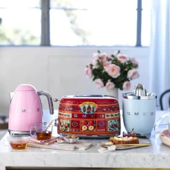 Smeg Jug Kettle & 4 Slice Toaster Set - Pink