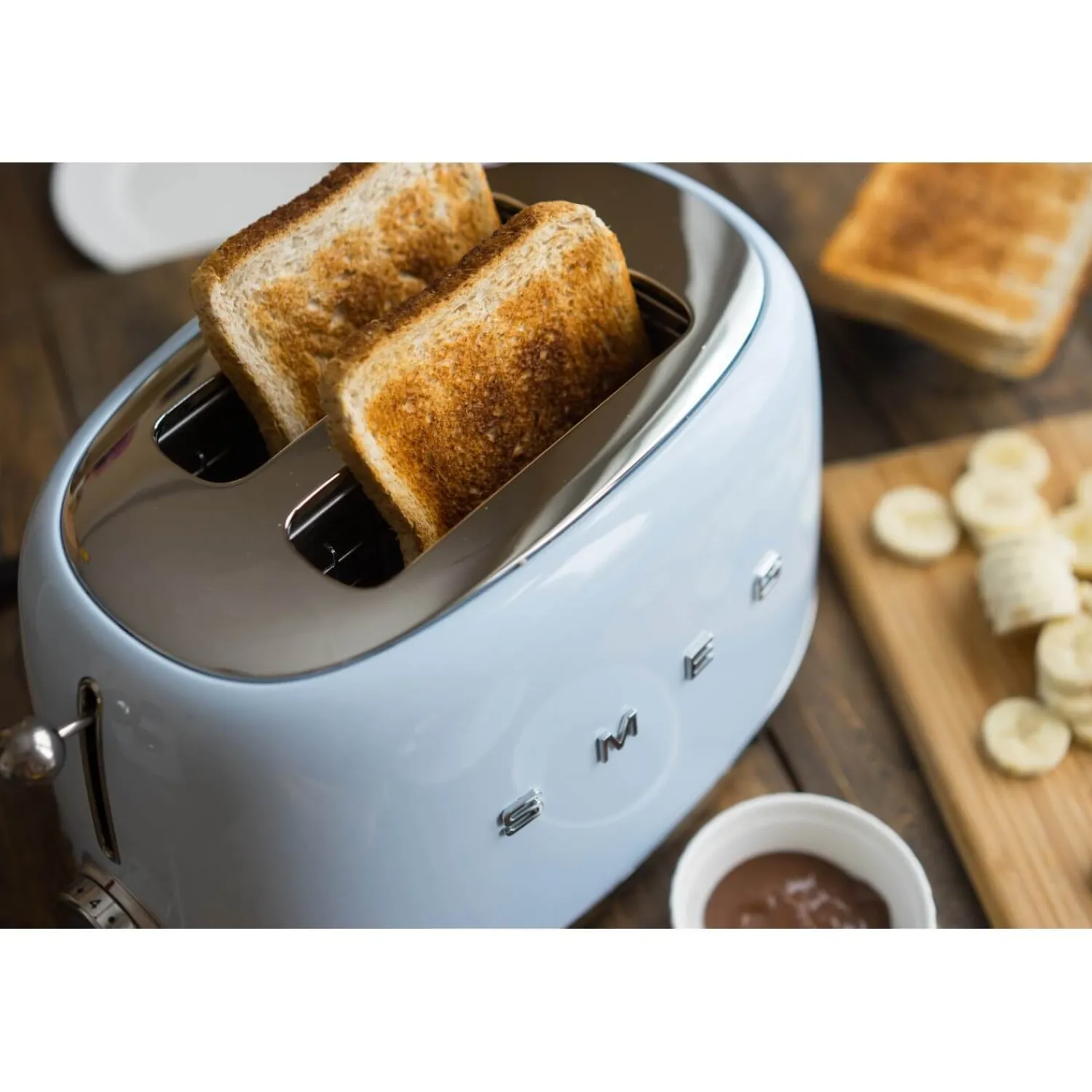 Smeg Jug Kettle & 2 Slice Toaster Set - Pastel Blue