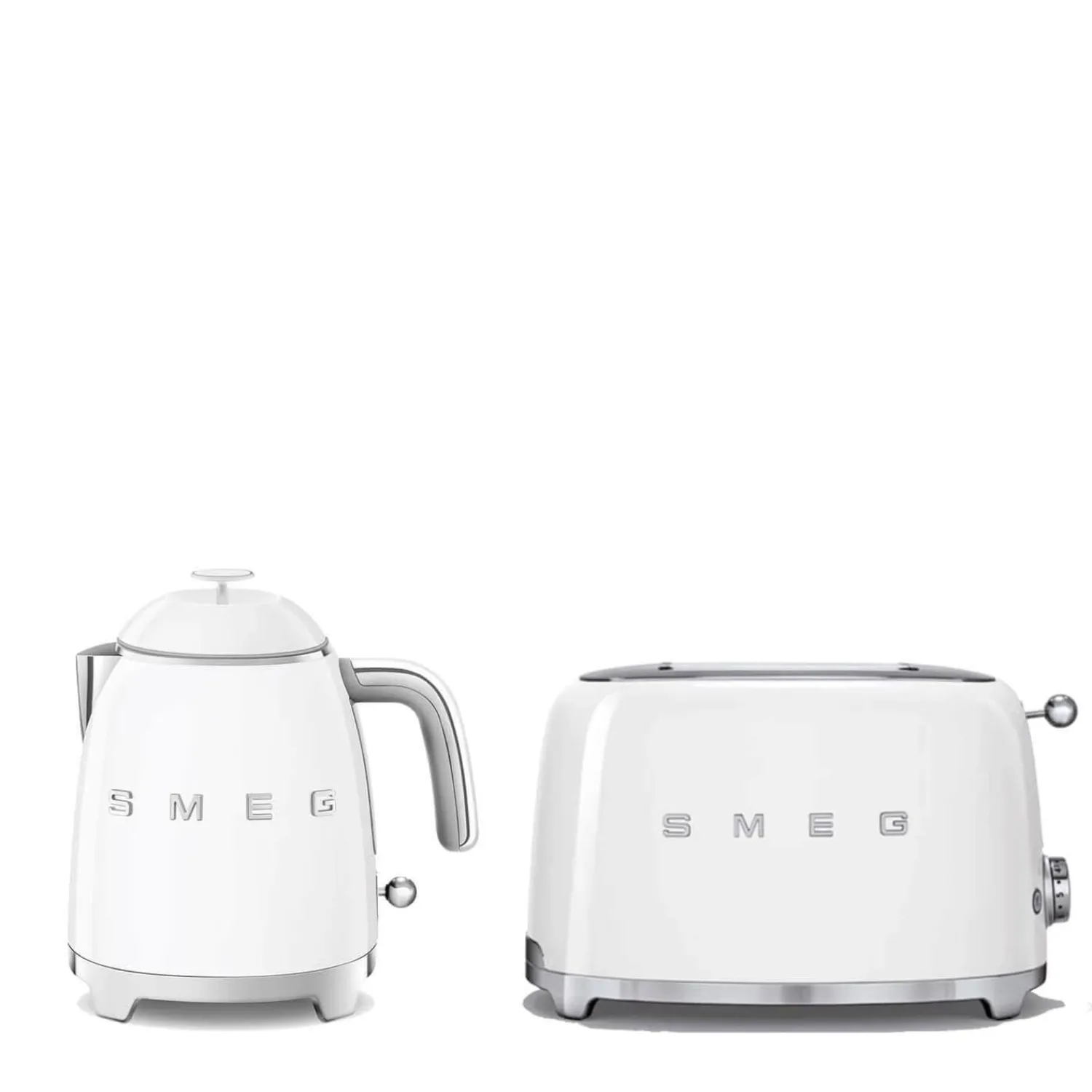 Smeg Mini Kettle & 2 Slice Toaster Set - White
