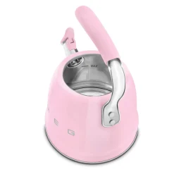 Smeg 50's Retro Style WKF01 Whistling Stove Top Kettle - Pink