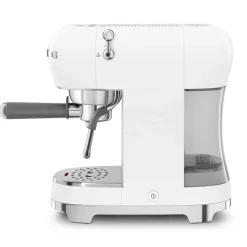Smeg 50's Style Retro ECF02WHUK Espresso Coffee Machine & CGF11WHUK Coffee Grinder - White