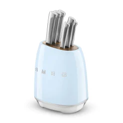 Smeg 50's Style Retro KBSF02 7-Piece Knife Block Set - Pastel Blue