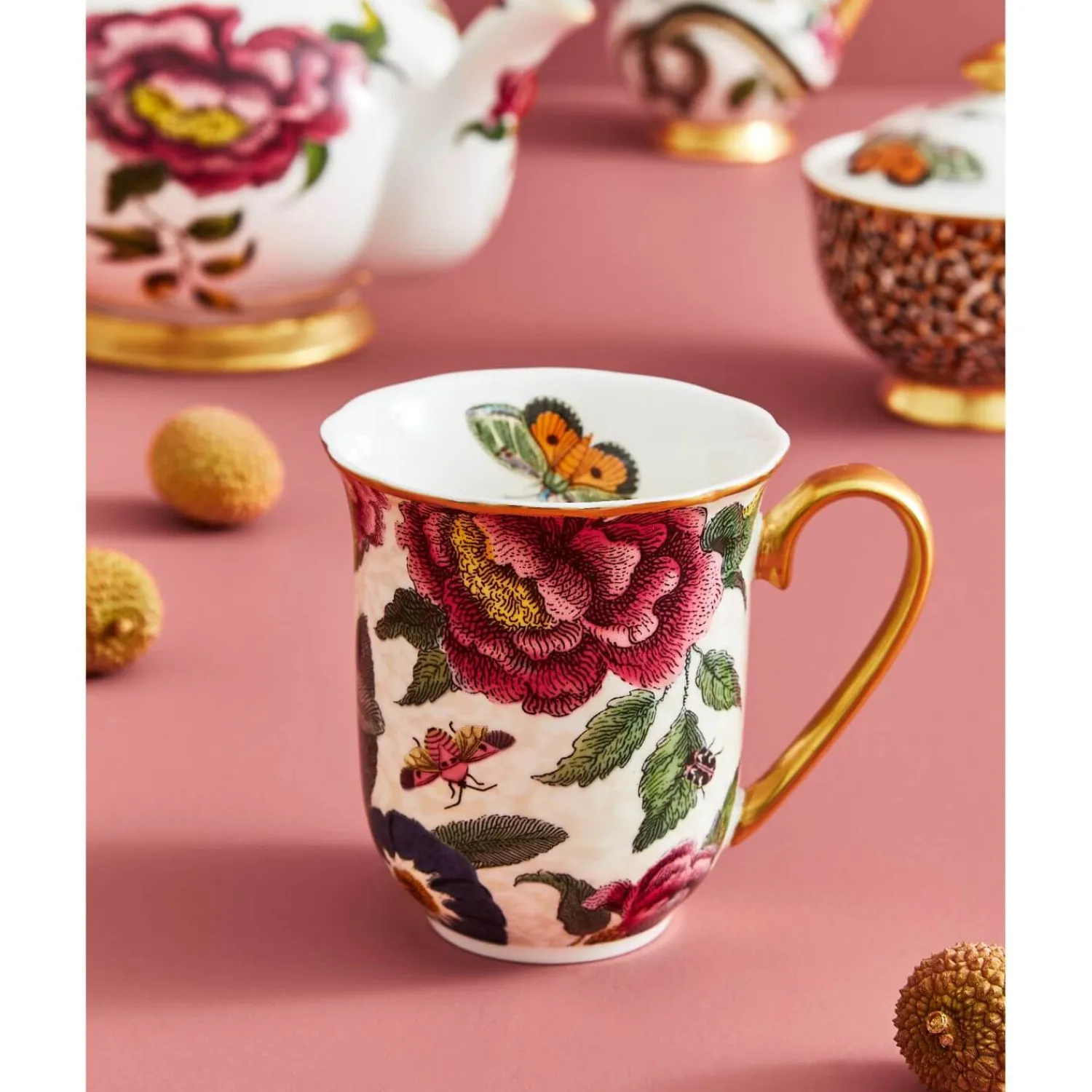SPODE Creatures of Curiosity Mug - Floral / Cream