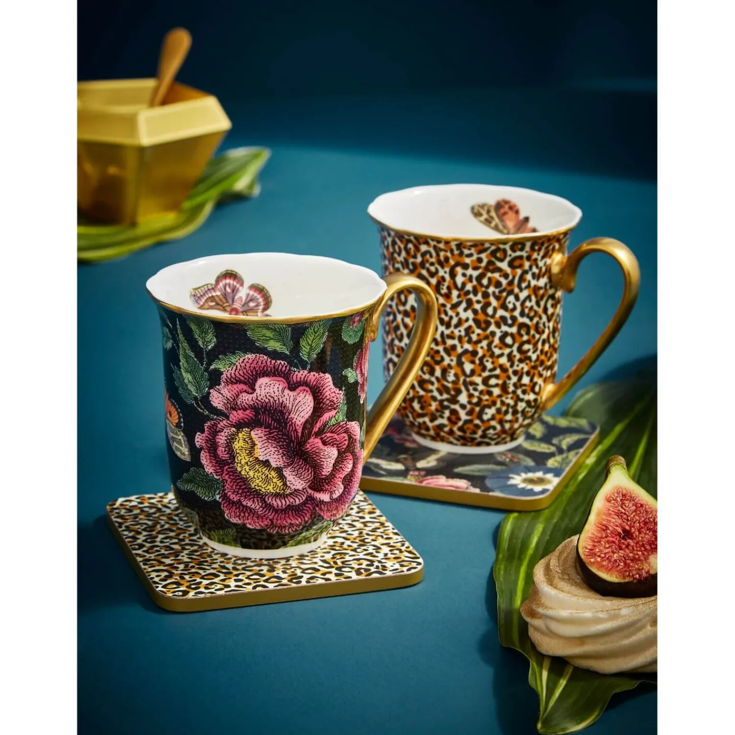 SPODE Creatures of Curiosity Mug - Floral / Black