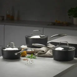 Stellar Rocktanium 3-Piece Non-Stick Saucepan Set with Glass Lids