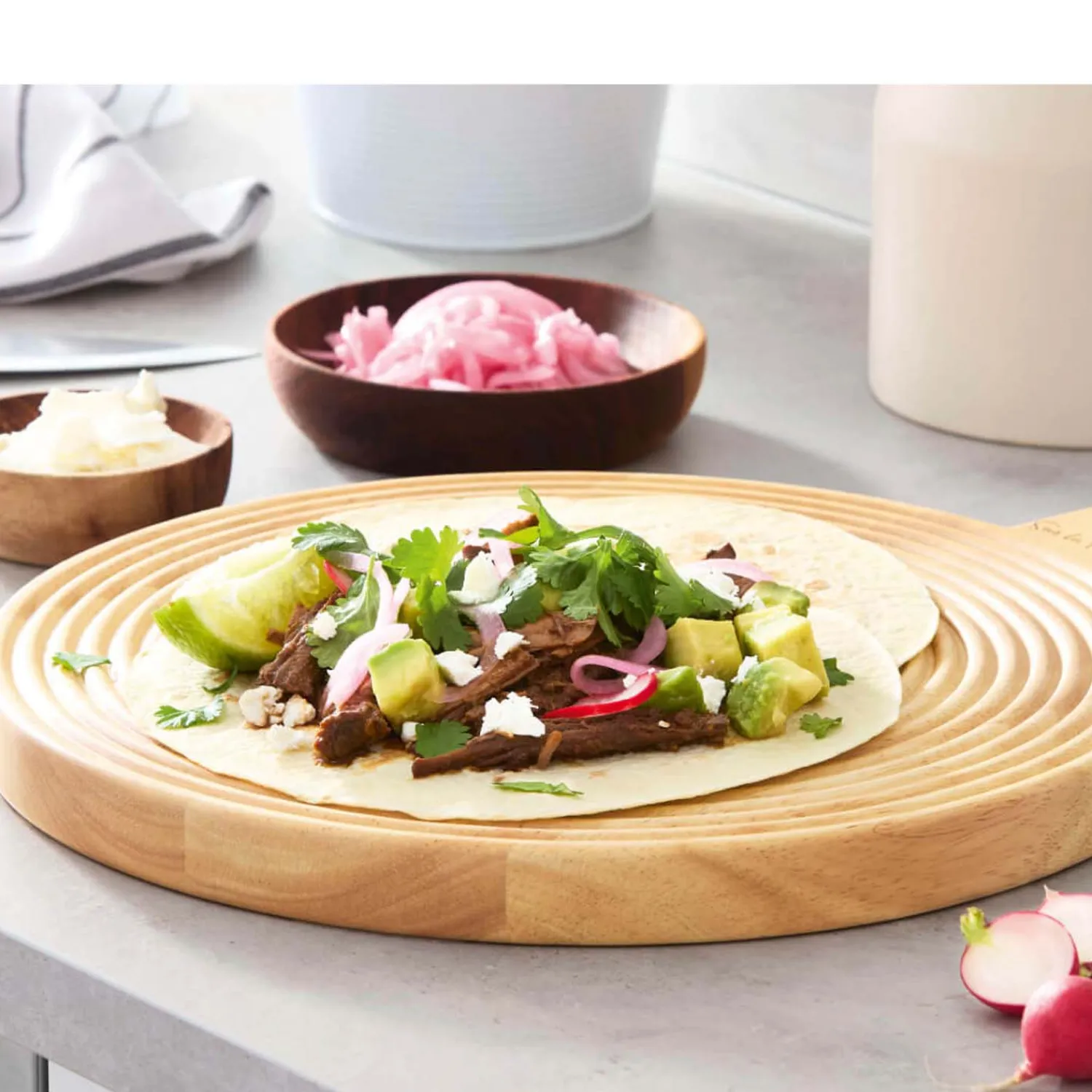Sur La Table Colour Me Happy Round Paddle Serving Board - Medium