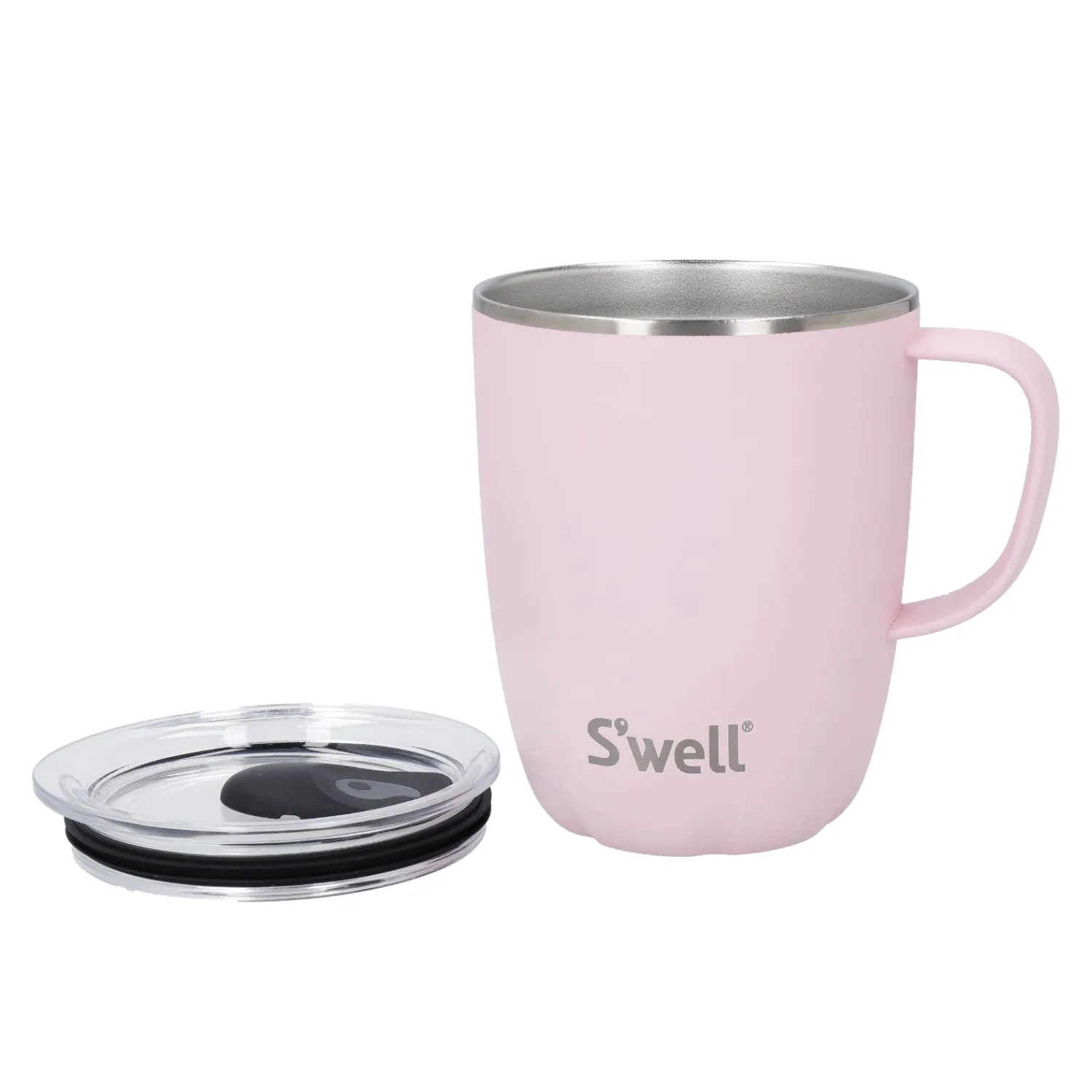 S'Well S'well 350ml Travel Mug with Handle - Pink Topaz