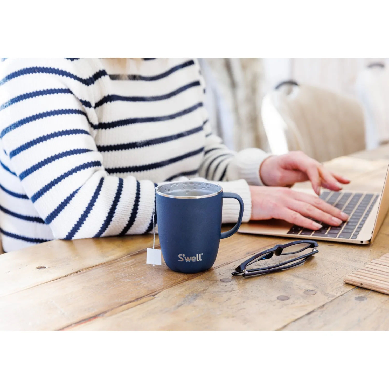 S'Well S'well 350ml Travel Mug with Handle - Azurite