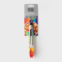 Taylor's Eye Witness Taylor's Eye Witness Stainless Steel Silicone Mini Tongs - Rainbow