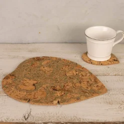 Tu0026G T&G Green House Cork Leaf Tablemats - Set of 4
