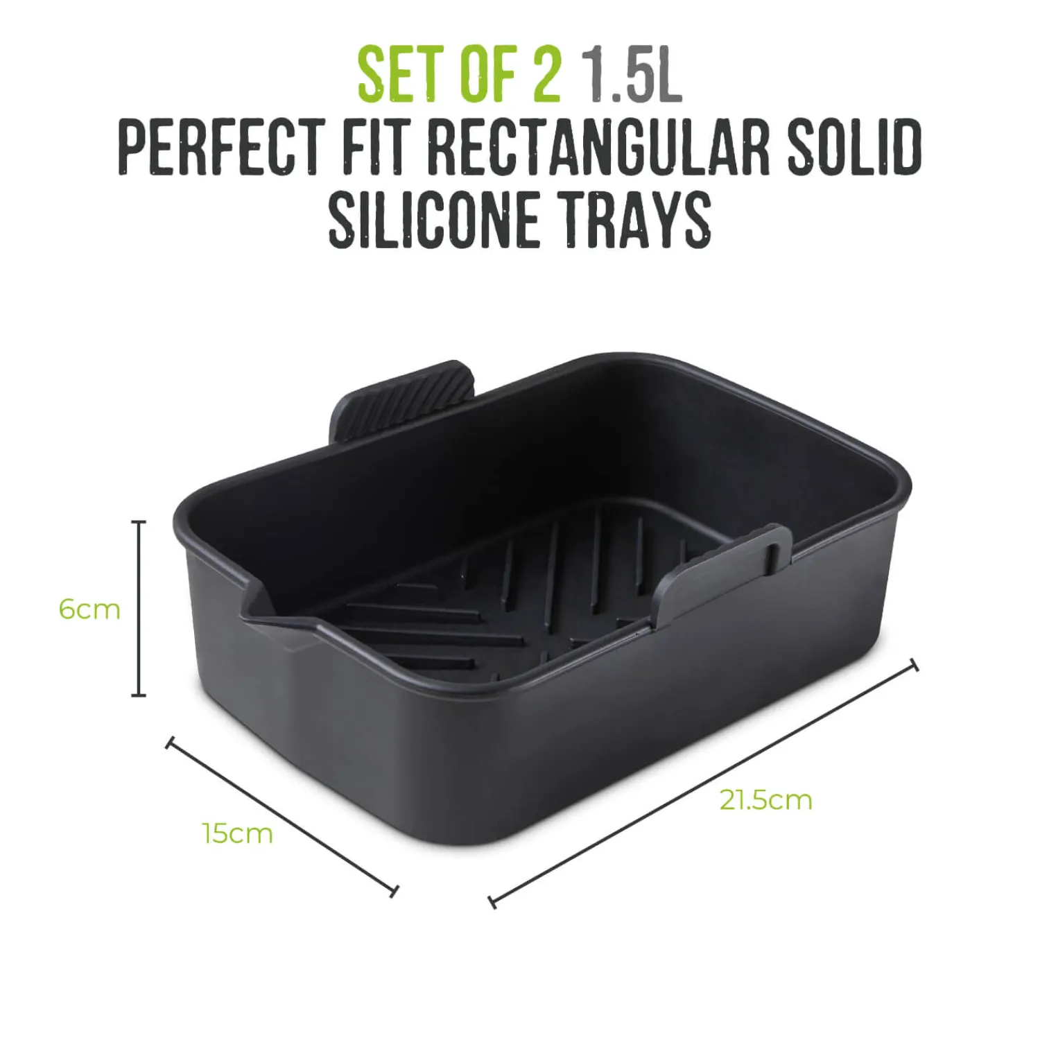 Tower Air Fryer Rectangular Solid Trays - Pack of 2