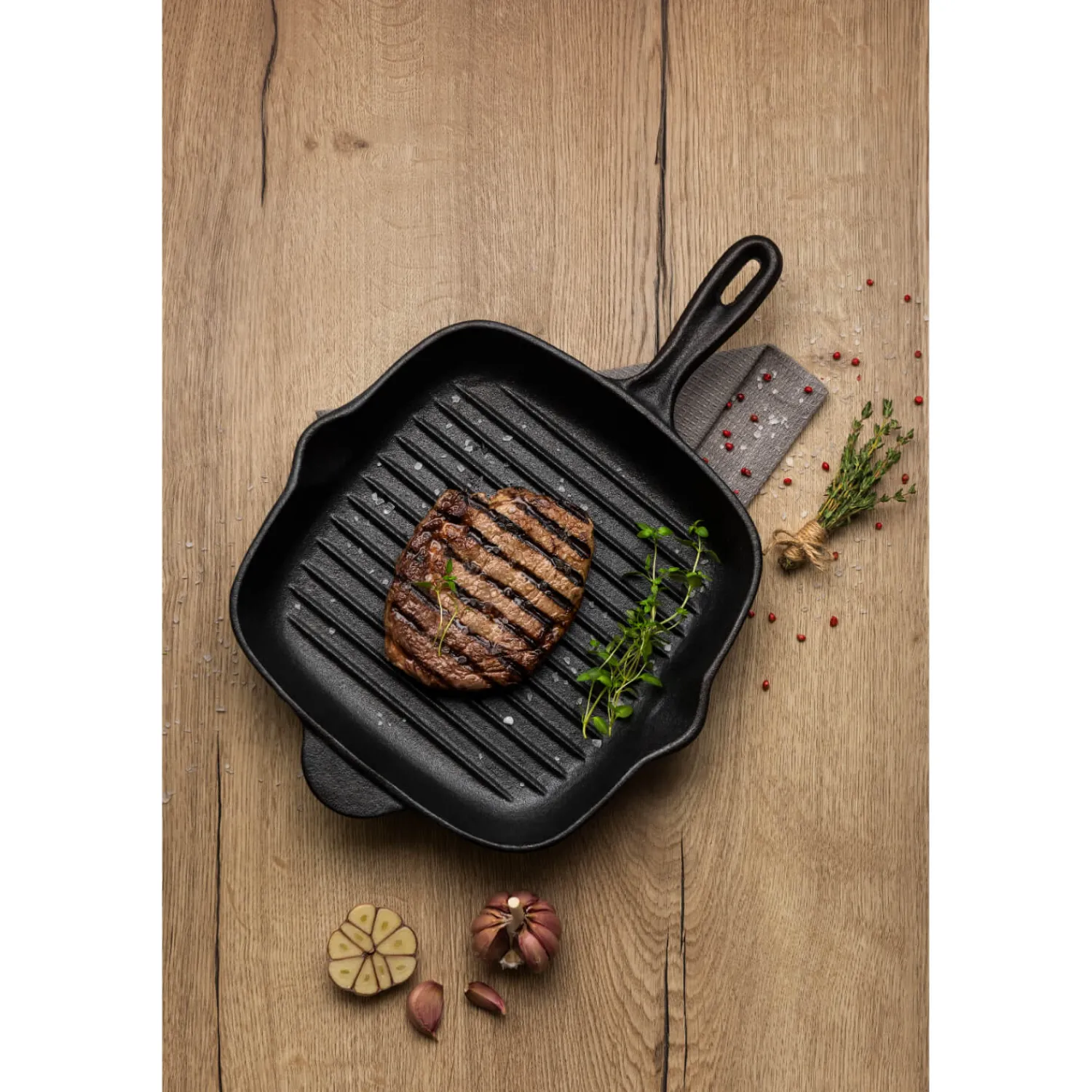 Tramontina Pre-Seasoned Cast Iron Square Griddle Pan - 27cm