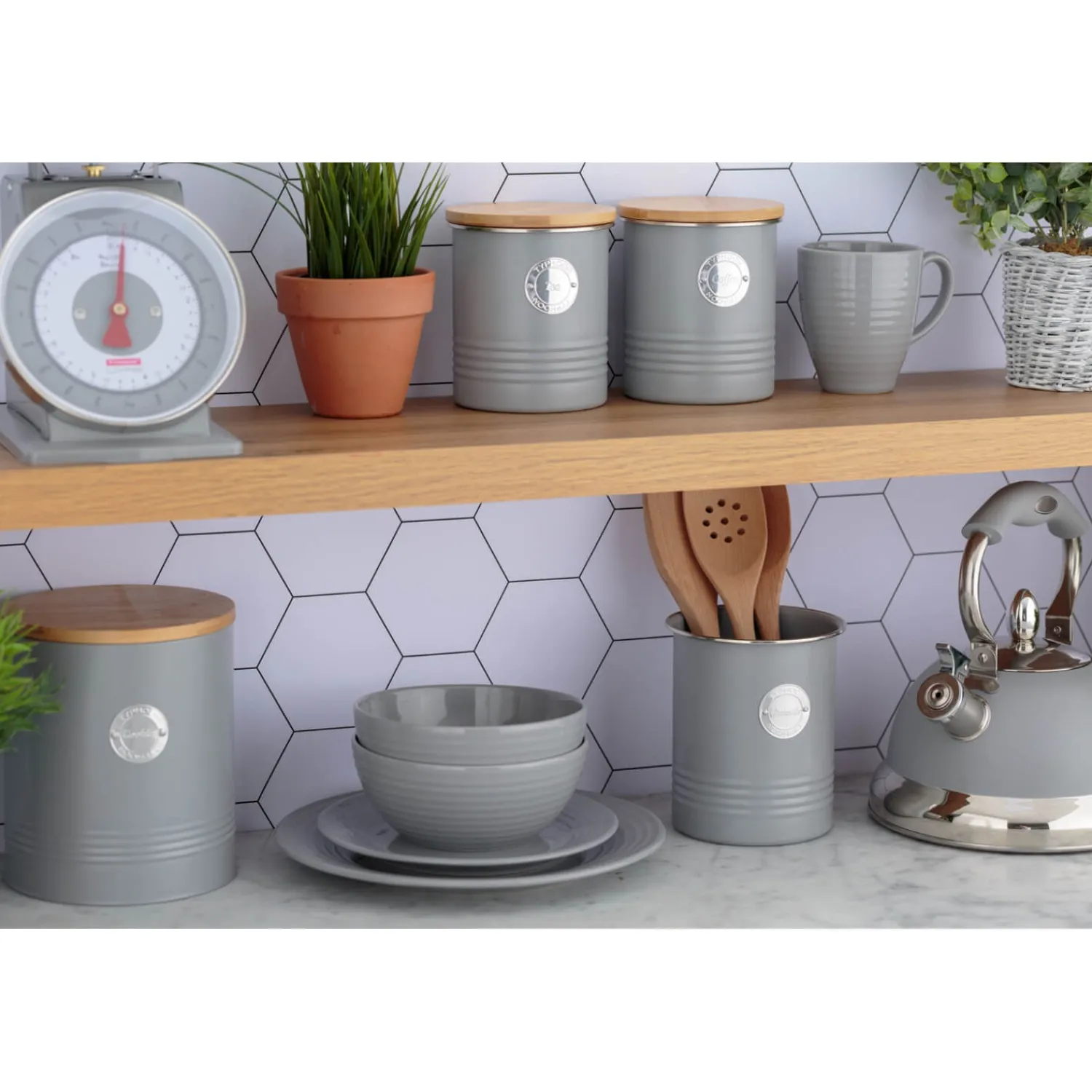 Typhoon Living Pasta Storage Tin - Grey