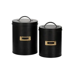 Typhoon 2-Piece Round Storage Canisters - Otto Black