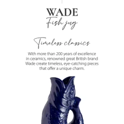Wade Fish Earthenware 1.2 Litre Gluggle Jug - Cobalt