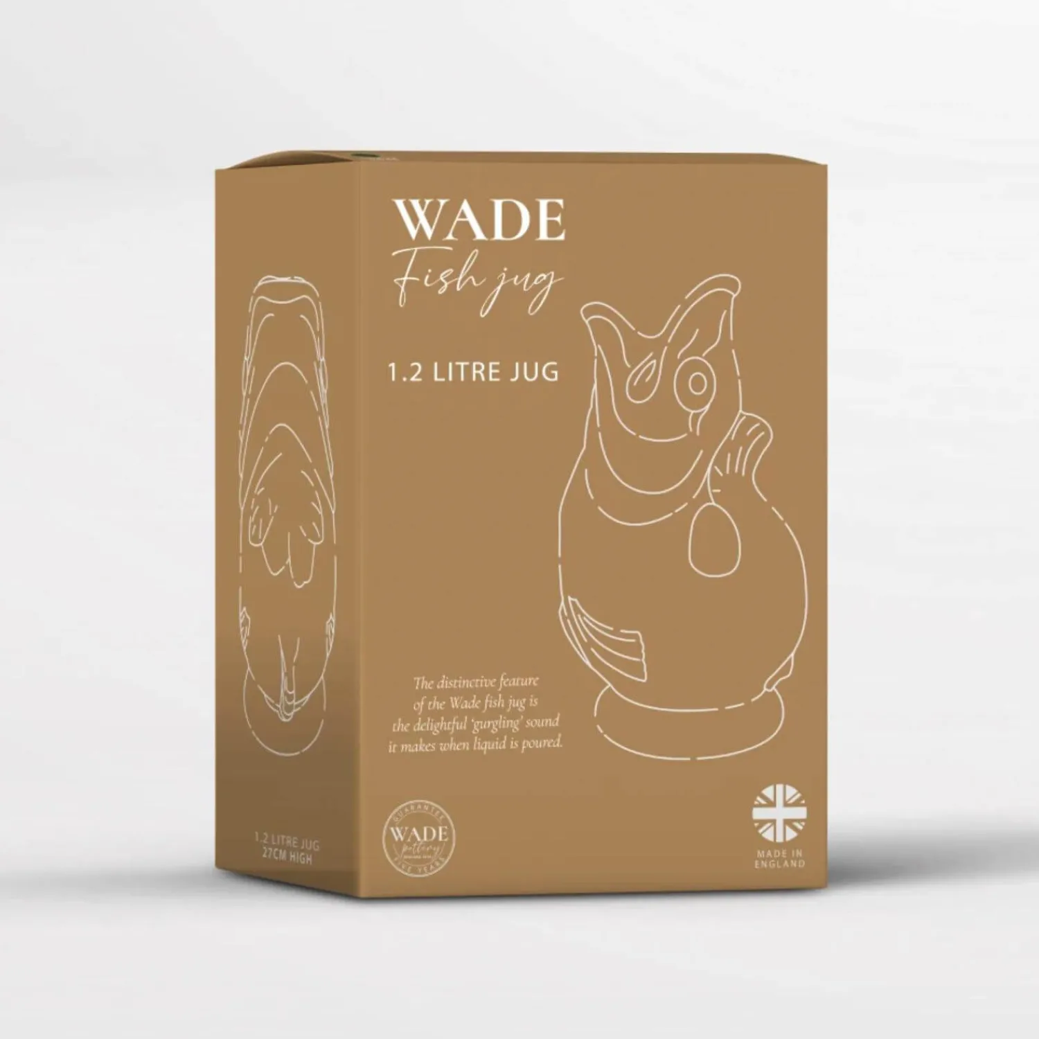 Wade Fish Earthenware 1.2 Litre Gluggle Jug - Forest Green