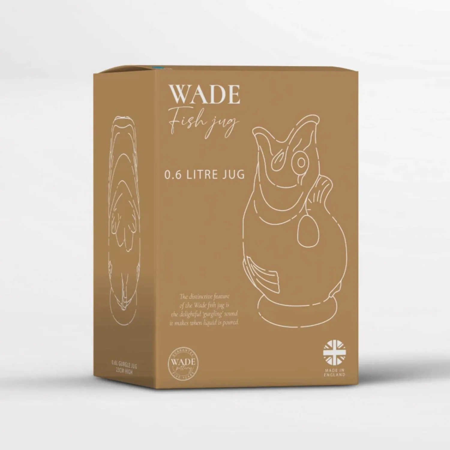Wade Fish Earthenware 0.6 Litre Gluggle Jug - Agave