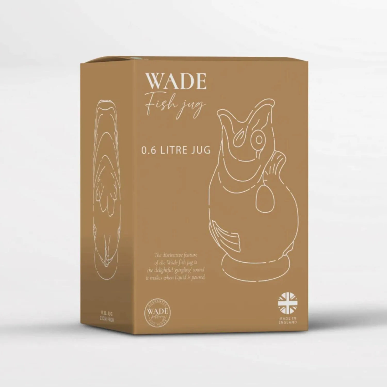 Wade Fish Earthenware 0.6 Litre Gluggle Jug - Sage
