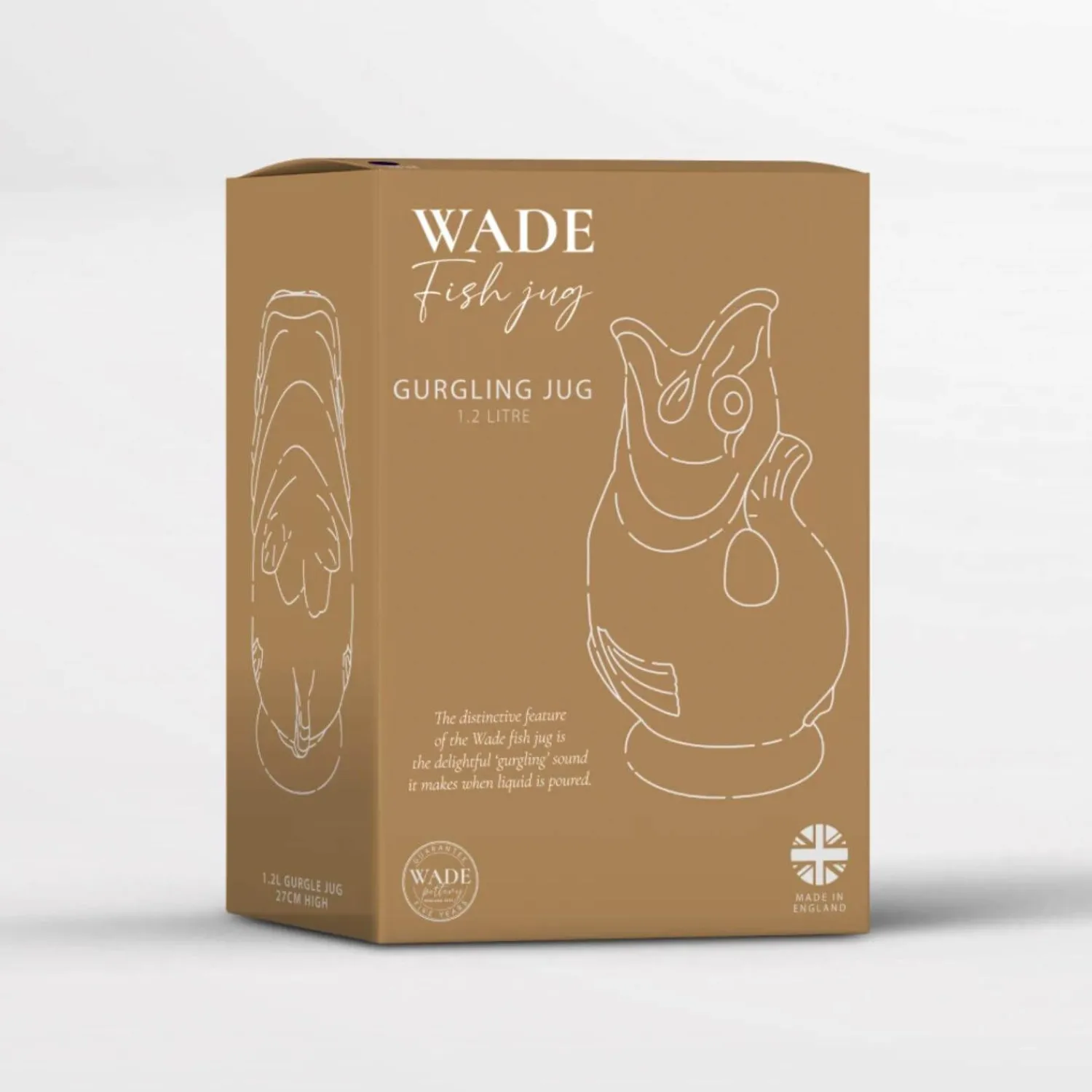 Wade Fish Earthenware 0.6 Litre Gluggle Jug - Cobalt