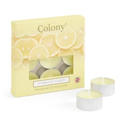 Wax Lyrical Colony Pack of 9 Scented Tealights - Sparkling Lemon