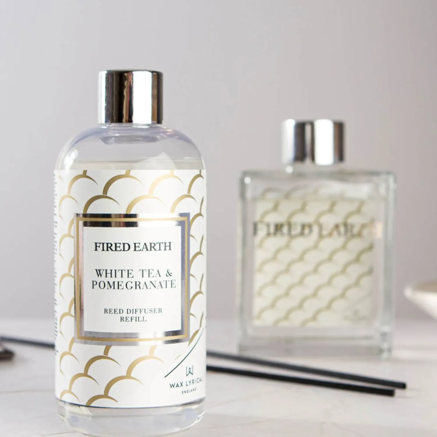 Wax Lyrical Fired Earth Reed Diffuser 200ml Refill - White Tea & Pomegranate