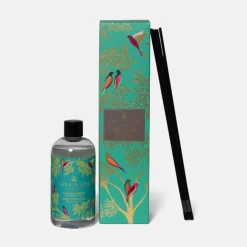 Sara Miller Wax Lyrical Mandarin, Tuberose & Wild Musk 200ml Reed Diffuser Refill - Green Birds