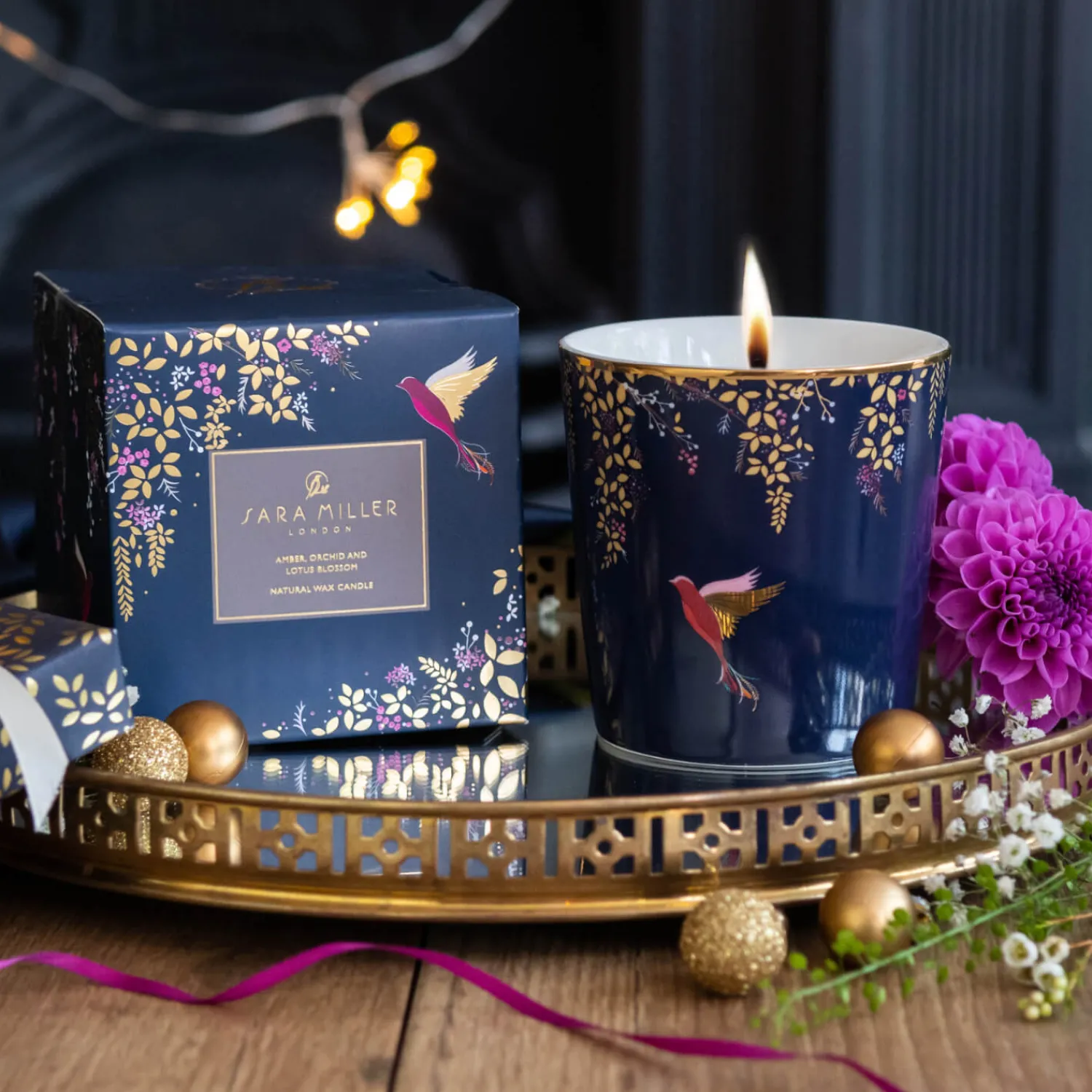 Sara Miller Wax Lyrical Scented Candle - Amber, Orchid & Lotus Blossom