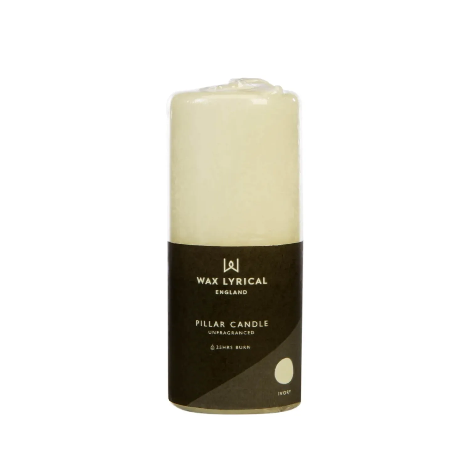 Wax Lyrical Unfragranced Ivory Pillar Candle - 5cm x 12cm