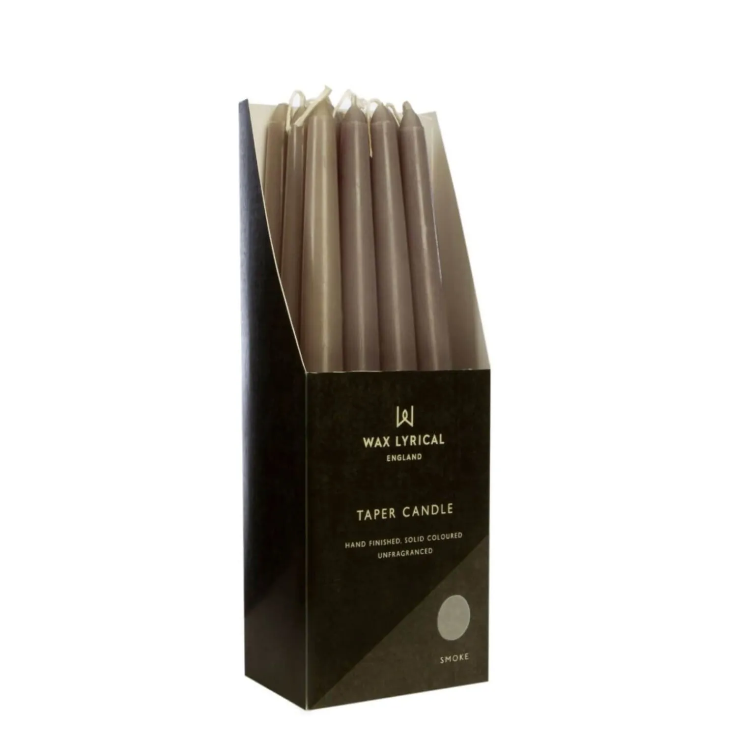 Wax Lyrical Unfragranced 25cm Tapered Dinner Candle - Smoke