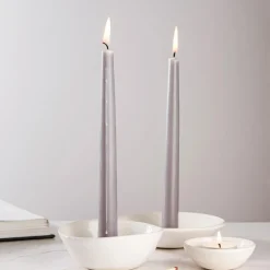Wax Lyrical Unfragranced 25cm Tapered Dinner Candle - Smoke